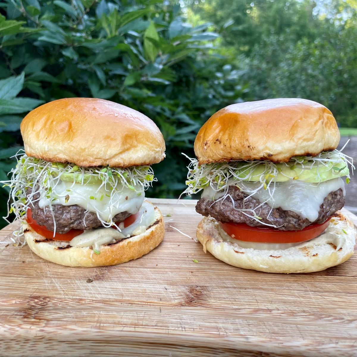 Bison Burgers on the Coleman Stove Grill